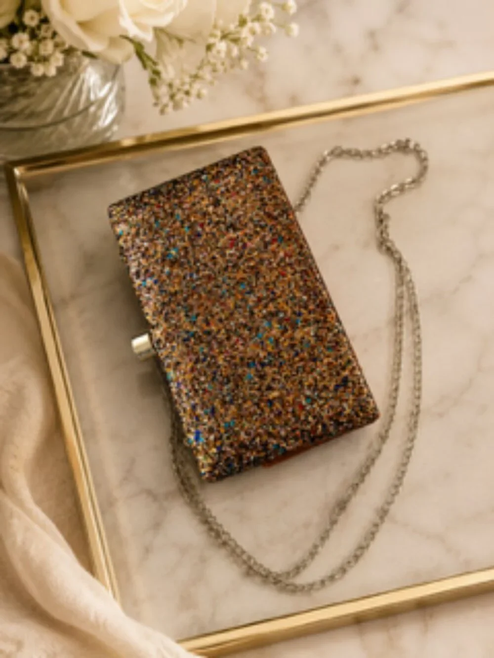 ✨ Glitter Evening Clutch Purse ✨ - Picture 1 of 4
